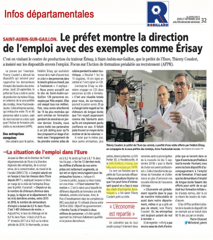 Article presse democrate Vernon sept 2018